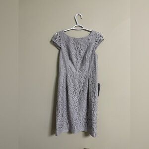 J Crew Elsa Lace Party Dress Size 8 Light Grey Bridesmaid Wedding New Formal